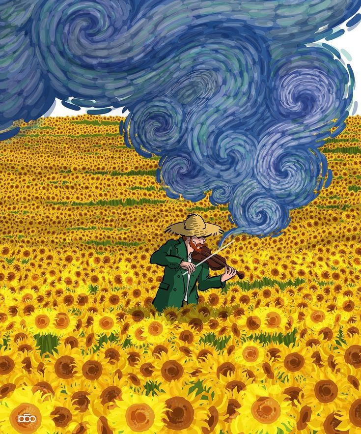 Fun picture of Van Gogh, visual support of our fact.